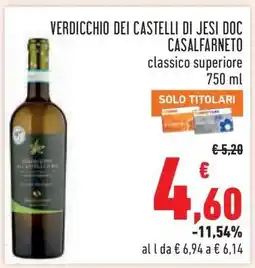 Conad Verdicchio dei Castelli di Jesi DOC CasalFarneto offerta
