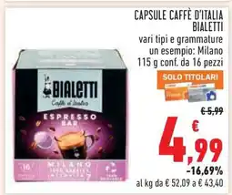 Conad CAPSULE CAFFÈ D'ITALIA BIALETTI offerta