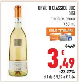 Conad Orvieto Classico DOC BIGI offerta