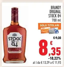 Conad BRANDY ORIGINAL STOCK 84 700 ml offerta