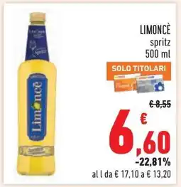 Conad LIMONCÈ spritz 500 ml offerta