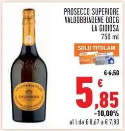 Conad Prosecco Superiore Valdobbiadene DOCG La Gioiosa offerta