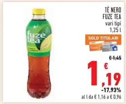 Conad Tè Nero Fuze Tea offerta