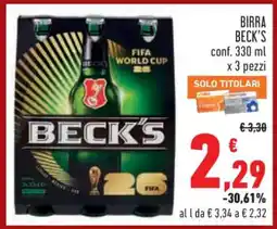 Conad Birra Beck's offerta