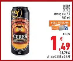 Conad Birra Ceres offerta