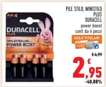 Conad PILE STILO, MINISTILO PLUS DURACELL offerta