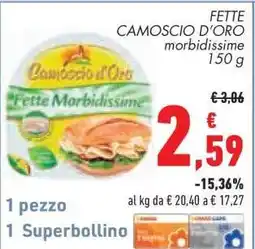 Conad FETTE CAMOSCIO D'ORO morbidissime 150 g offerta