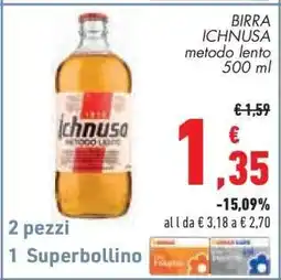 Conad BIRRA ICHNUSA metodo lento 500 ml offerta