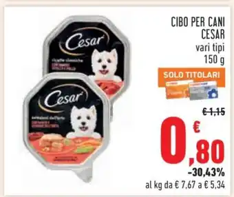 Conad CIBO PER CANI CESAR offerta