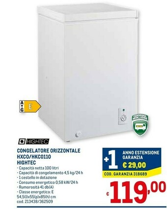 Metro Congelatori a pozzetto offerta