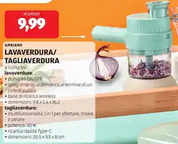 ALDI Ambiano lavaverdura/ tagliaverdura offerta