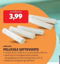 ALDI Ambiano pellicole sottovuoto offerta