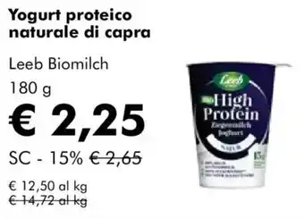 Yogurt proteico naturale di capra Leeb Biomilch