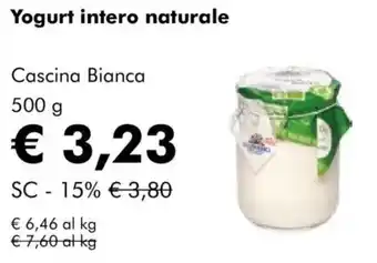 NaturaSì Yogurt intero naturale Cascina Bianca offerta