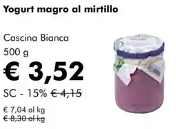 NaturaSì Yogurt magro al mirtillo Cascina Bianca offerta