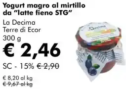 NaturaSì Yogurt magro al mirtillo da "latte fieno STG" La Decima Terre di Ecor offerta