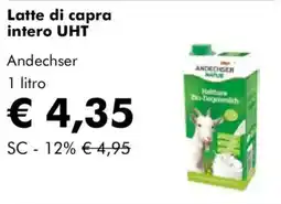 NaturaSì Latte di capra intero UHT Andechser offerta