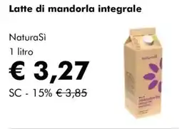 NaturaSì Latte di mandorla integrale NaturaSi offerta