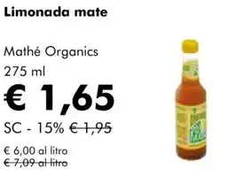 NaturaSì Limonada mate Mathé Organics offerta
