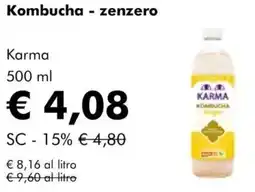 NaturaSì Kombucha zenzero Karma offerta