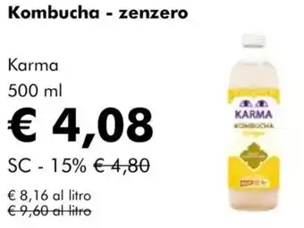 NaturaSì Kombucha zenzero Karma offerta