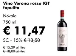 NaturaSì Vino Verona rosso IGT fapulito Νοναία offerta