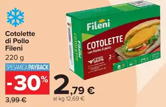 Carrefour Market Cotolette di Pollo Fileni offerta