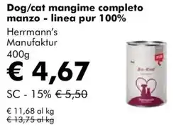 NaturaSì Dog/cat mangime completo manzo - linea pur 100% Herrmann's Manufaktur offerta