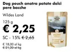 NaturaSì Dog pouch anatra patate dolci pere bacche Wildes Land offerta