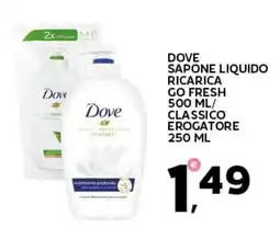 Extra Supermercati Dove sapone liquido ricarica go fresh / classico erogatore offerta