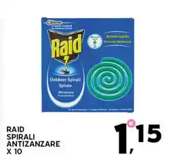 Extra Supermercati Raid spirali antizanzare x10 offerta