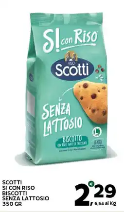 Extra Supermercati Scotti si con riso biscotti senza lattosio offerta
