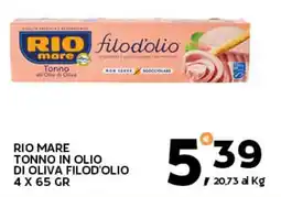 Extra Supermercati Rio mare tonno in olio non serve di oliva filod'olio offerta