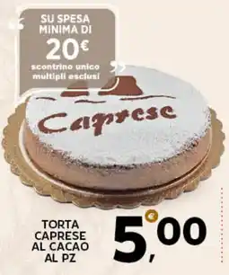 Extra Supermercati Torta caprese al cacao al pz offerta