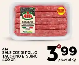 Extra Supermercati Aia salsicce di pollo, tacchino e suino offerta