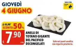 Tigros Anelli di totano gigante del pacifico decongelati offerta