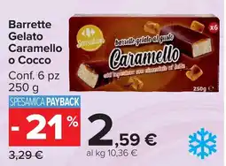 Carrefour Market Barrette Gelato Caramello o Cocco offerta
