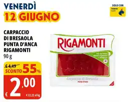 Tigros Carpaccio di bresaola punta d'anca RIGAMONTI offerta
