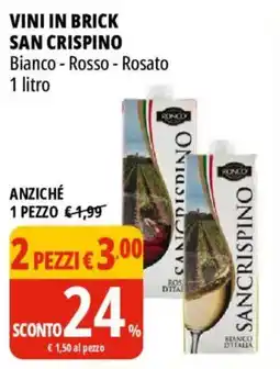 Tigros Vini in brick SAN CRISPINO offerta