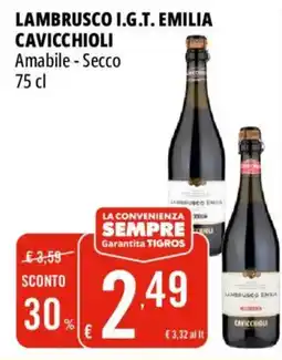 Tigros Lambrusco i.g.t. emilia CAVICCHIOLI offerta