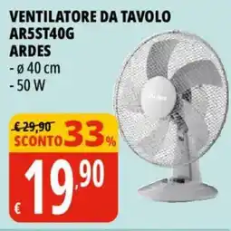 Tigros VENTILATORE DA TAVOLO AR5ST40G ARDES offerta