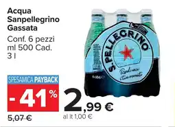 Carrefour Market Acqua Sanpellegrino Gassata offerta