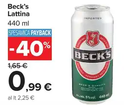 Carrefour Market Beck's Lattina offerta