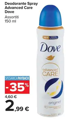 Carrefour Market Deodorante Spray Advanced Care Dove offerta