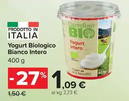 Carrefour Market Yogurt Biologico Bianco Intero offerta