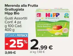 Carrefour Market Merenda alla Frutta Grattugiata Hipp Bio offerta