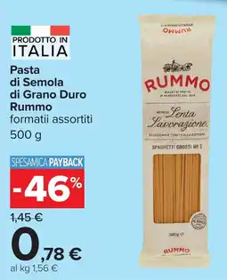 Carrefour Pasta di Semola di Grano Duro Rummo offerta