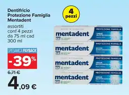 Carrefour Dentifricio Protezione Famiglia Mentadent offerta