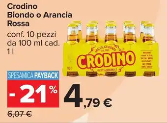 Carrefour Crodino Biondo o Arancia Rossa offerta