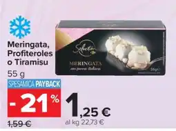 Carrefour Meringata, Profiteroles o Tiramisu offerta